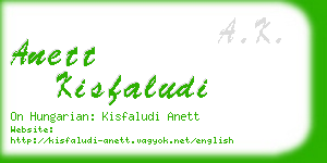 anett kisfaludi business card